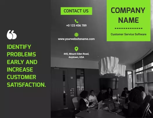 Bold Green Customer Service Software Solutions Brochure Template