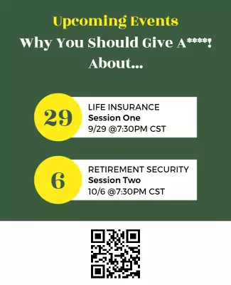 Bold Green Financial Literacy Upcoming Events Poster Template