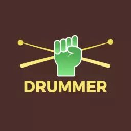 Bold Green Fist Symbolizing Passion of Drummer Logo Template