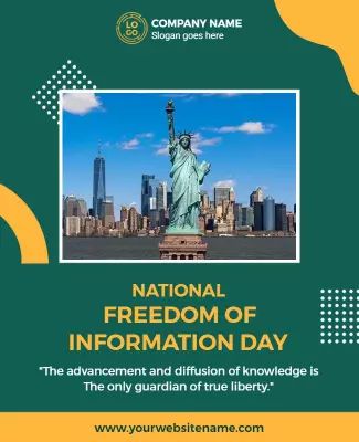 Bold Green Freedom of Information Day Celebration Poster Template
