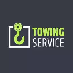 Bold Green Hook Design Representing Reliable Towing Service Logo Template