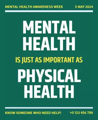 Bold Green Mental Health Awareness Week Poster Template