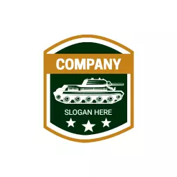 Bold Green Military Tank Design for Army Company Logo Template
