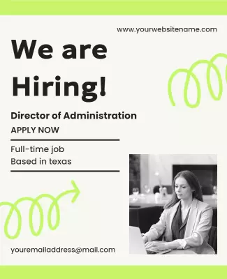 Bold Green Modern Job Hiring Announcement Poster Template