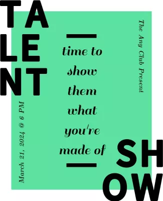 Bold Green Modern Talent Show Invitation Poster Template
