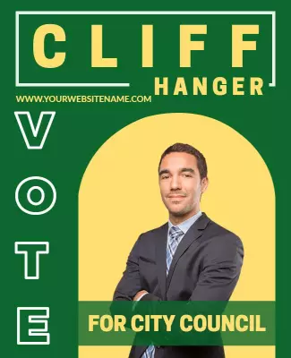 Bold Green Political Campaign Vote for City Council Poster Template