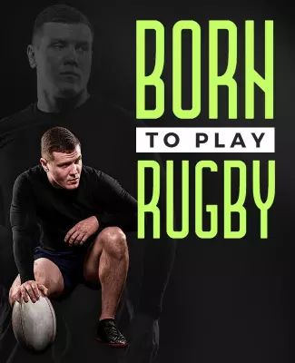Bold Green Rugby Sports Action Flyer Template