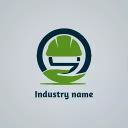 Bold Green Safety Helmet Symbolizing Industrial Services Logo Template