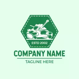 Bold Green Tank Design Representing Military Equipment Logo Template