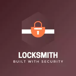 Bold Hexagonal Design with Orange Padlock Representing Locksmith Logo Template