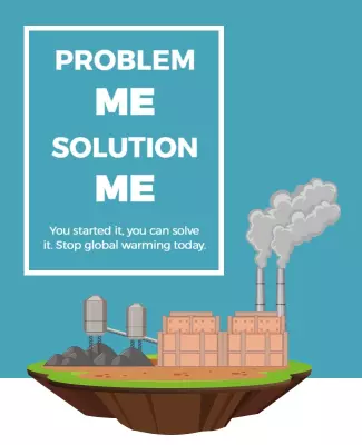 Bold Illustrated Environmental Awareness Campaign Poster Template