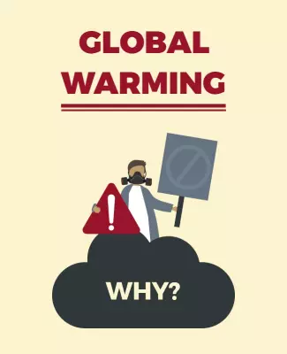 Bold Illustrated Global Warming Awareness Poster Template