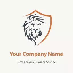 Bold Lion Shield Design Representing Security Protection Logo Template