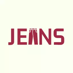 Bold Maroon Design Highlighting Iconic Jeans Fashion Logo Template