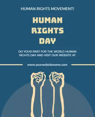 Bold Minimalist Human Rights Movement Awareness Poster Template