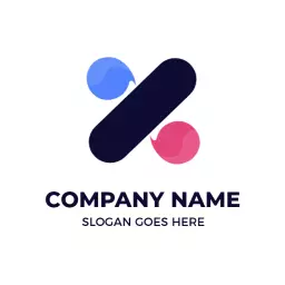 Bold Modern X Letter Design with Colorful Elements Logo Template