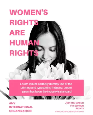 Bold Monochrome Women's Rights Advocacy Event Poster Template