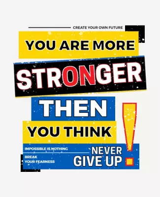 Bold Motivational Yellow and Blue Inspirational Quote Poster Template