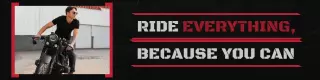 Bold Motorcycle Enthusiast Statement in Black and Red LinkedIn Banner Template