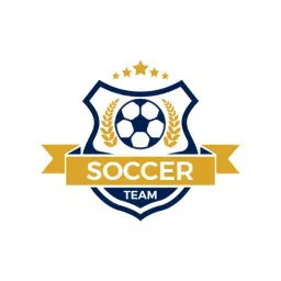 Bold Navy and Gold Soccer Team Emblem with Stars Logo Template