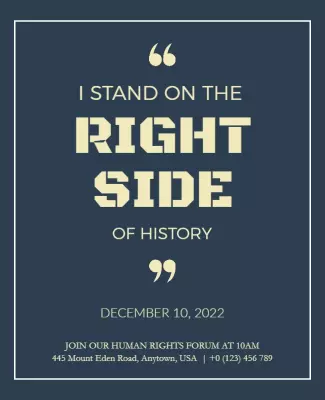 Bold Navy Human Rights Forum Announcement Poster Template