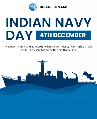 Bold Navy Themed Indian Navy Day Celebration Poster Template