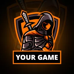 Bold Orange and Black Character Design for Esports Logo Template