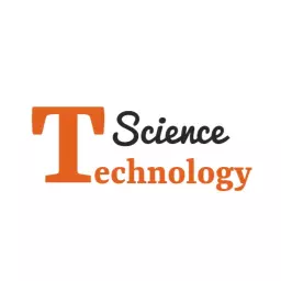 Bold Orange and Black Design Showcasing Science Technology Logo Template