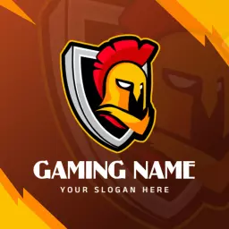 Bold Orange and Black Spartan Theme for Esports Logo Template