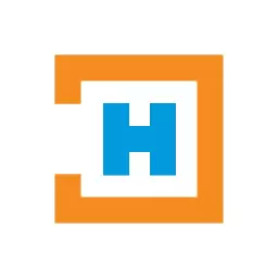 Bold Orange and Blue Square Design for Modern Branding Logo Template