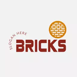 Bold Orange and Brown Brick Design for Business Logo Template