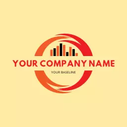 Bold Orange and Red Circular Design for Company Logo Template