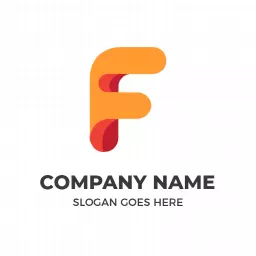 Bold Orange and Red F Letter Design for Business Logo Template