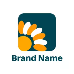 Bold Orange and White Sunflower Design for Brand Identity Logo Template