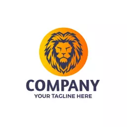 Bold Orange and Yellow Lion Design for Brand Identity Logo Template