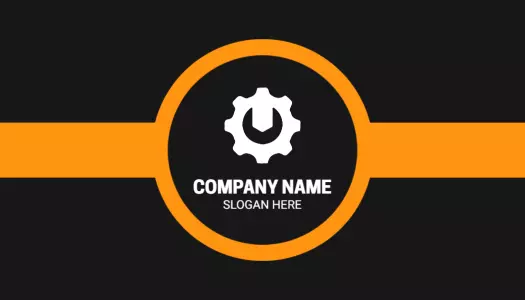 Bold Orange Auto Repair Technician Business Card Template