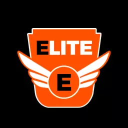 Bold Orange Badge Design Featuring Elite Wings Logo Template