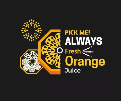 Bold Orange Citrus Typography for Fresh Juice Promotions Ad Template