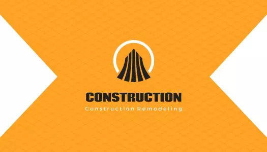 Bold Orange Construction Remodeling Business Card Template
