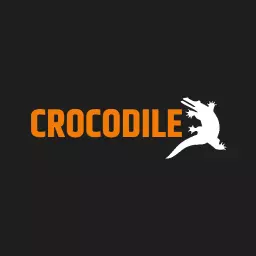 Bold Orange Crocodile Design Emphasizing Wildlife Theme Logo Template