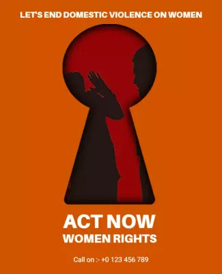 Bold Orange Domestic Violence Awareness Campaign Poster Template