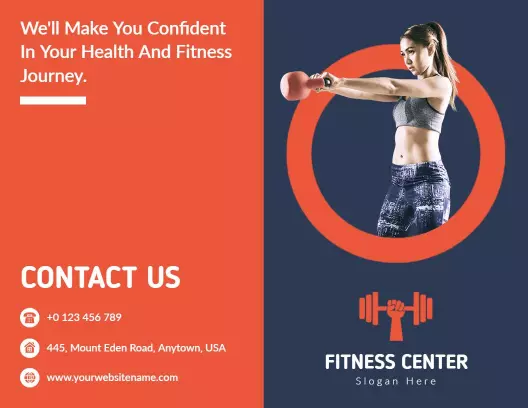 Bold Orange Gym Fitness Center Services Brochure Template