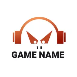 Bold Orange Headphones Symbolize Exciting Gaming Experiences Logo Template