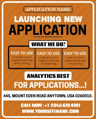 Bold Orange Launch Announcement for New Application Poster Template