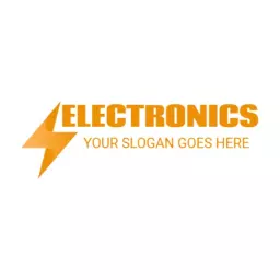 Bold Orange Lightning Symbolizing Cutting-Edge Electronics Logo Template