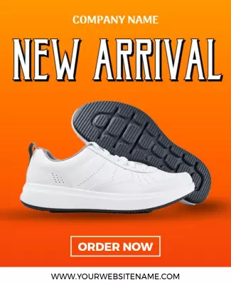 Bold Orange New Arrival Athletic Shoes Flyer Template