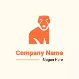 Bold Orange Pitbull Icon Representing Strength Logo Template