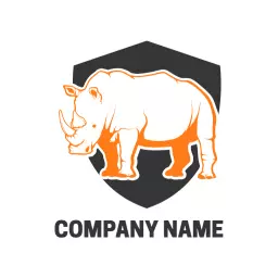 Bold Orange Rhino Design for Strong Brand Identity Logo Template