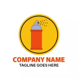 Bold Orange Spray Paint Can in Vibrant Graffiti Logo Template