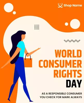 Bold Orange World Consumer Rights Day Celebration Poster Template
